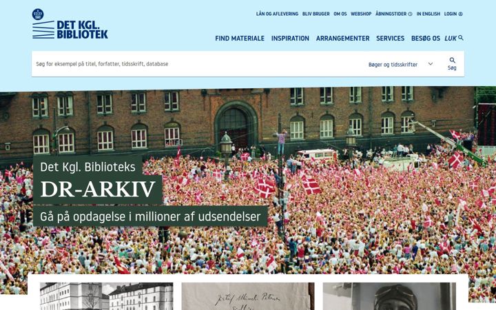 Screenshot von kb.dk