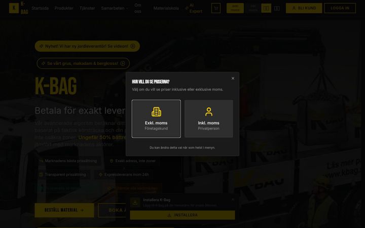 Screenshot of kbag.se