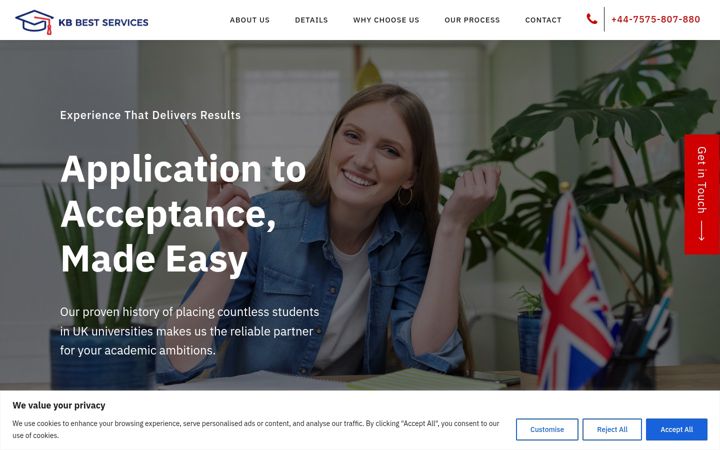 Screenshot of kbbestservices.co.uk