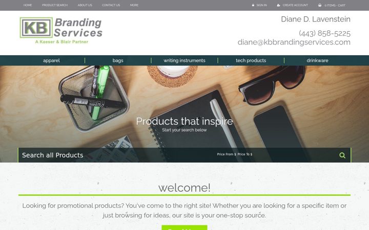 Screenshot of kbbrandingservices.com