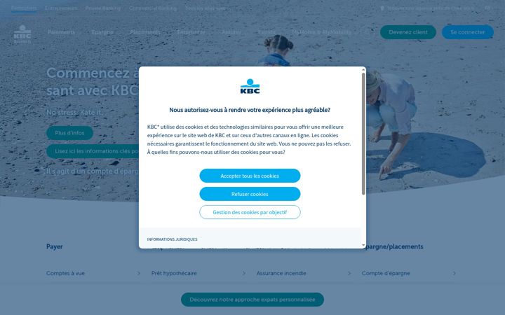 Screenshot of kbcbrussels.be