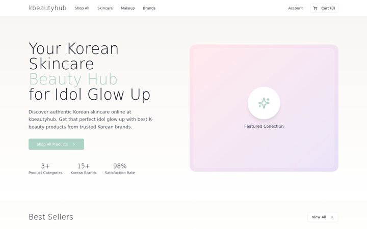 Screenshot of kbeautyhub.com