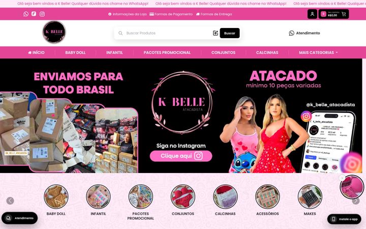 Screenshot of kbelleatacadoevarejo.com.br