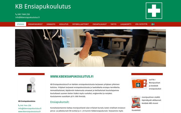 Posnetek zaslona kbensiapukoulutus.fi