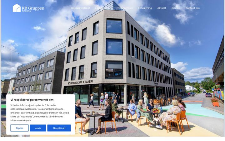 Screenshot of kbgruppeneiendom.no
