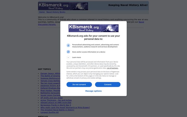 Screenshot of kbismarck.org