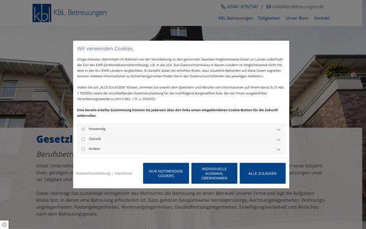Screenshot of kbl-betreuungen.de