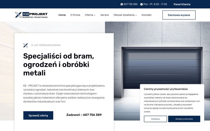Screenshot of kbprojekt.com.pl