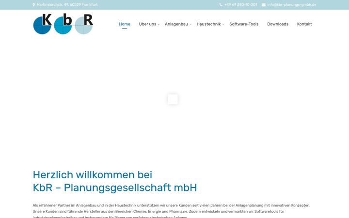 Screenshot of kbr-planungs-gmbh.de