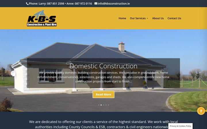 Screenshot of kbsconstruction.ie