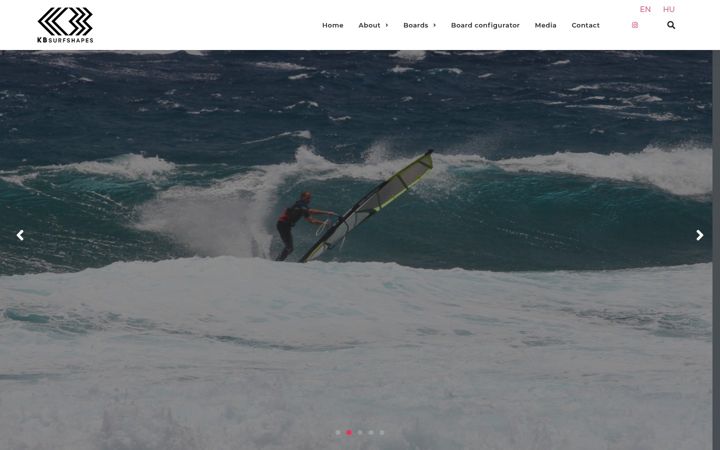 Screenshot of kbsurfshapes.com