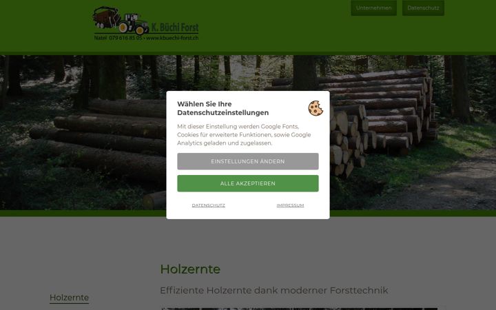 Screenshot of kbuechi-forst.ch