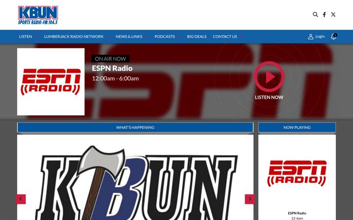 Screenshot of kbunsportsradio.com