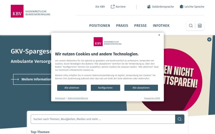 Skærmbillede af kbv.de