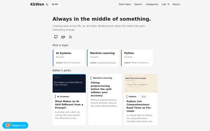 Screenshot of kbwen.com