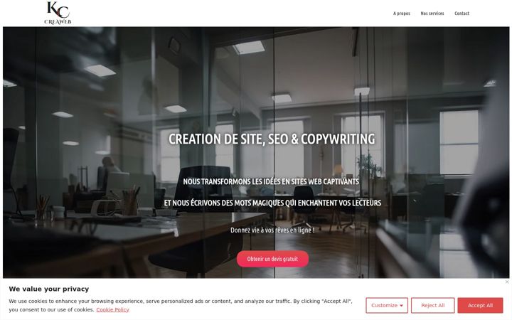 Screenshot of kc-creaweb.com