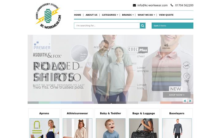 Screenshot of kc-workwear.com