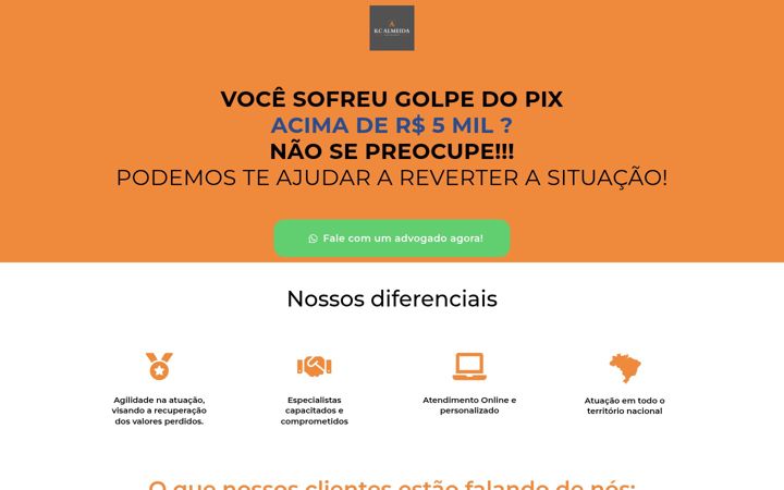 Screenshot of kcalmeidaadvogados.com.br