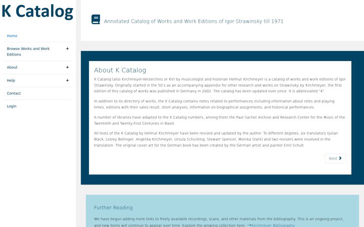 Screenshot of kcatalog.org