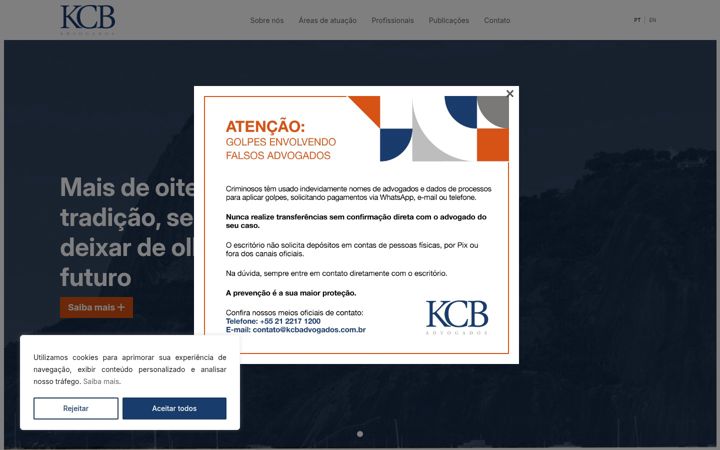 Screenshot of kcbadvogados.com.br