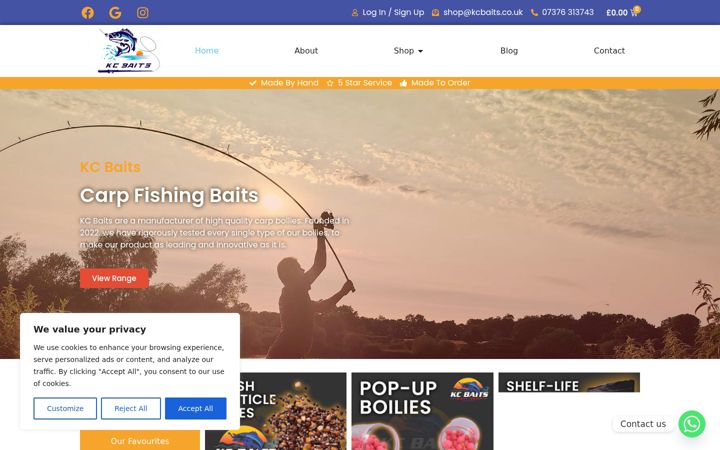 Screenshot of kcbaits.co.uk