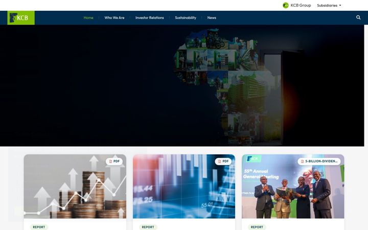 Екранна снимка на kcbgroup.com