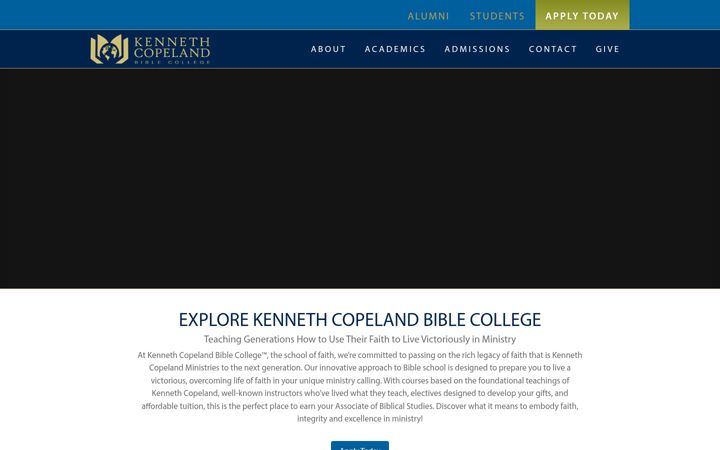 Screenshot of kcbiblecollege.org