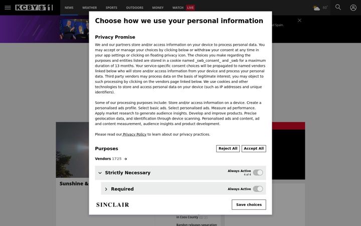 Screenshot of kcby.com