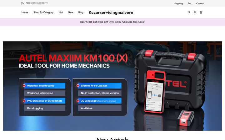 Screenshot of kccarservicingmalvern.co.uk