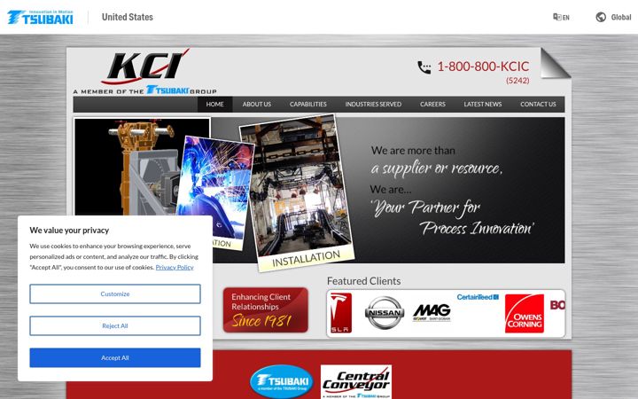 Screenshot of kciinc.net