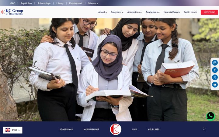 Screenshot of kcinstitutes.com