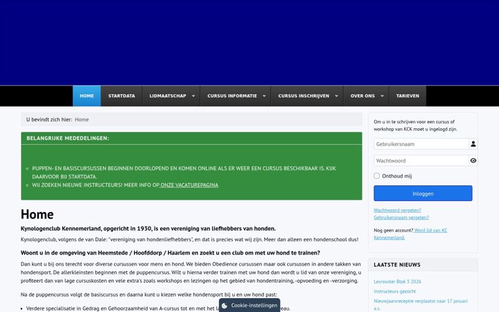Screenshot of kckennemerland.nl