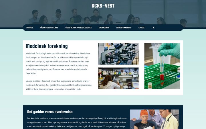 Skärmbild av kcks-vest.dk