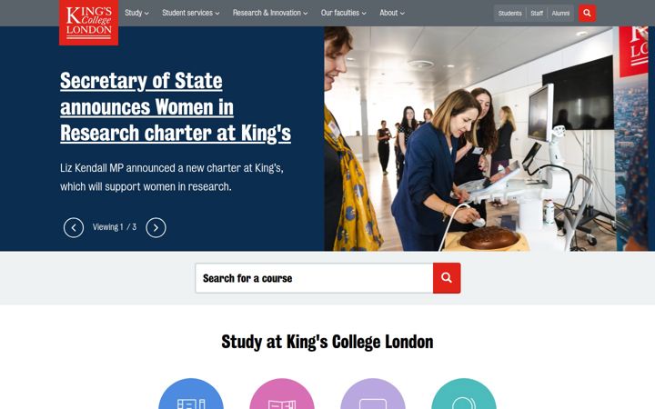Screenshot of kcl.ac.uk