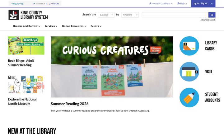 Screenshot of kcls.org
