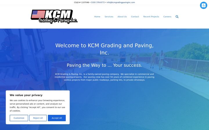 Screenshot of kcmgradingpavinginc.com