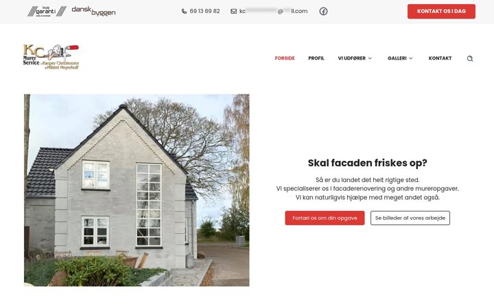 Skärmbild av kcmurerservice.dk