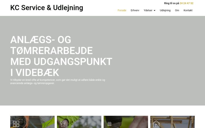 Skärmbild av kcservice-udlejning.dk