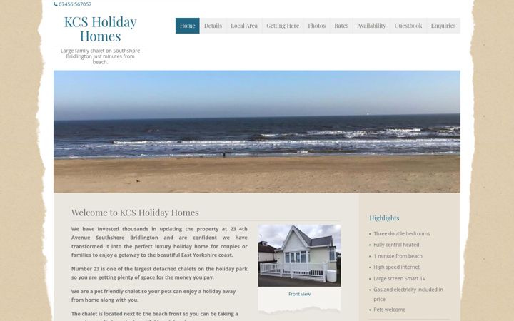 Screenshot of kcsholidayhomes.com