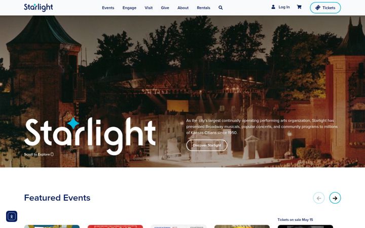 Screenshot of kcstarlight.com