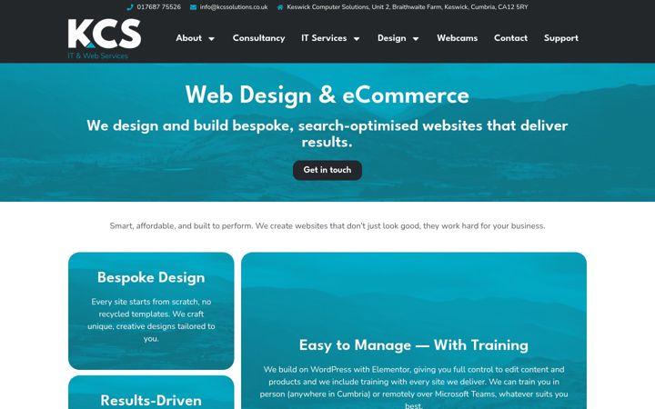 Screenshot of kcswebs.co.uk
