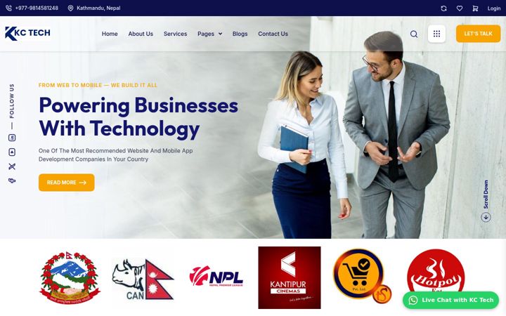 Screenshot of kctech.com.np