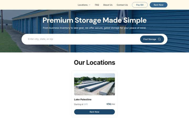 Screenshot of kdavis-storage.com