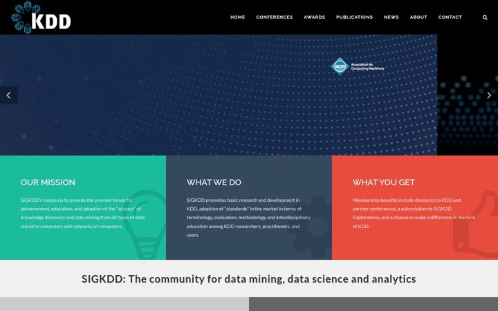 Screenshot of kdd.org