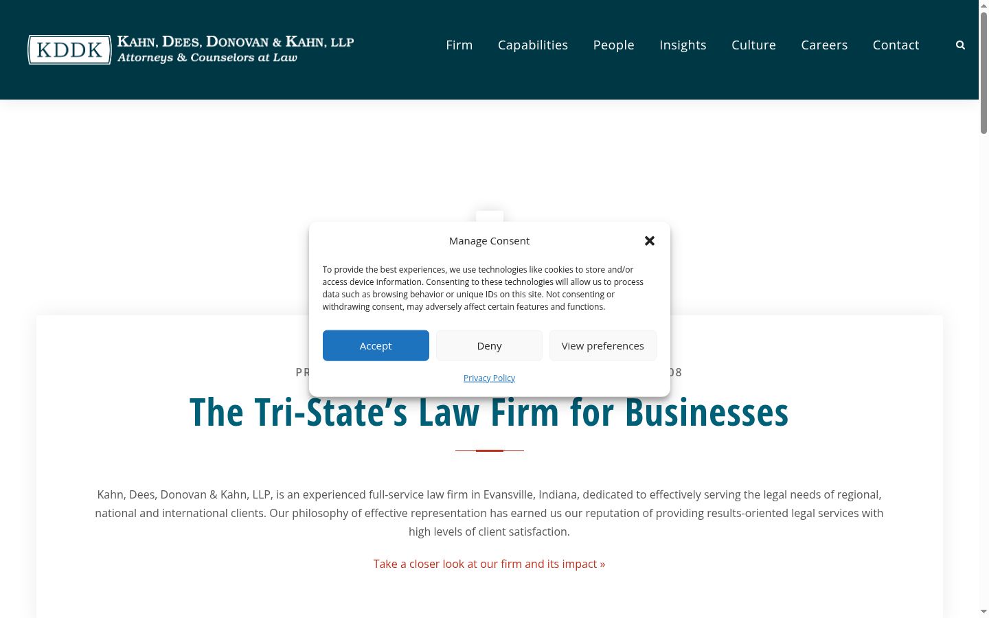 Screenshot of the consent banner shown before any interaction