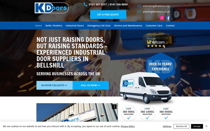 Screenshot of kddoors.co.uk