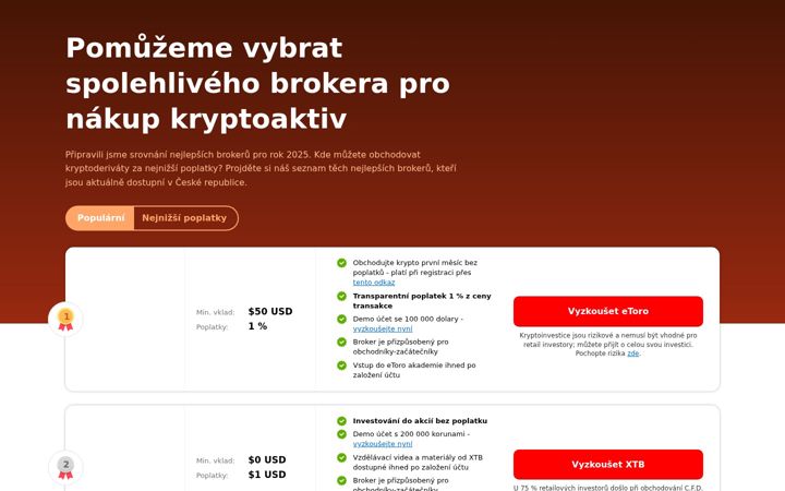 Screenshot of kdekoupitbitcoin.cz