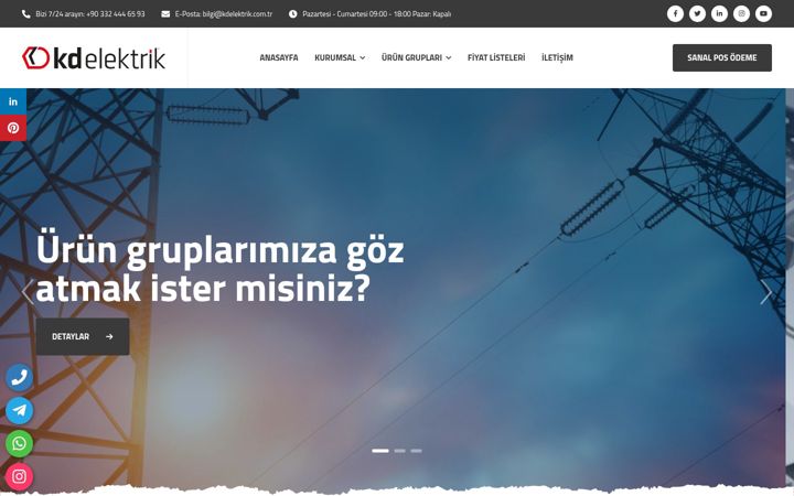 Screenshot ta' kdelektrik.com.tr