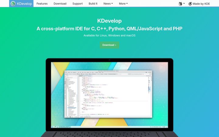 Screenshot of kdevelop.org