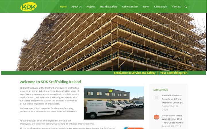 Capture d'écran de kdkscaffolding.ie